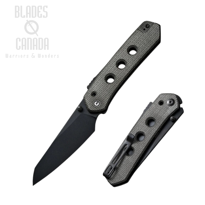 CIVIVI Vision FG Folding Knife, Nitro-V Black, Micarta Dark Green, C22036-3