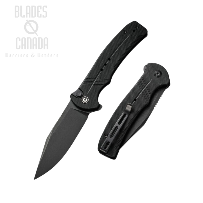 CIVIVI Cogent Flipper Folding Knife, 14C28N Sandvik, G10 Black, C20038D-1