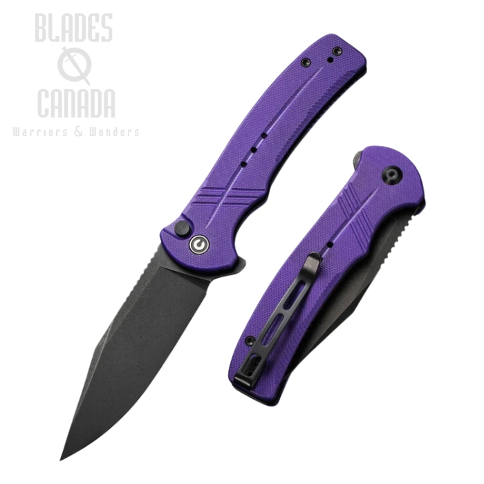 CIVIVI Cogent Fliper Folding Knife, 14C28N Sandvik, G10 Purple, 20038D-2