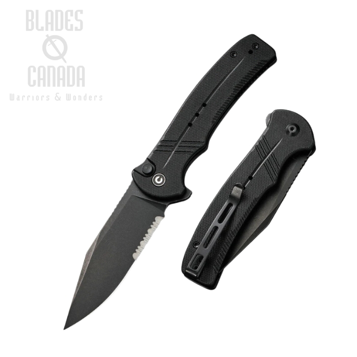 CIVIVI Cogent Flipper Folding Knife, 14C28N Sandvik, G10 Black, 20038E-1