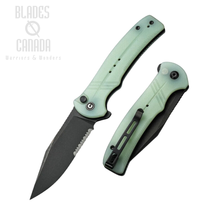 CIVIVI Cogent Flipper Folding Knife, 14C28N Black SW, G10 Jade, C20038E-3