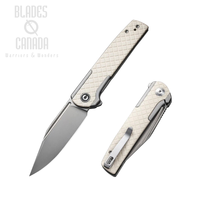 CIVIVI Cachet Flipper Framelock Knife, 14C28N, Steel/G10 Ivory, C20041B-2