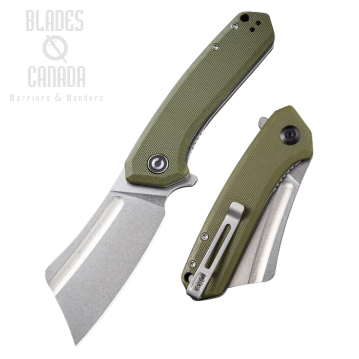 CIVIVI Mini Bullmastiff Flipper Folding Knife, G10 OD Green, 2004A