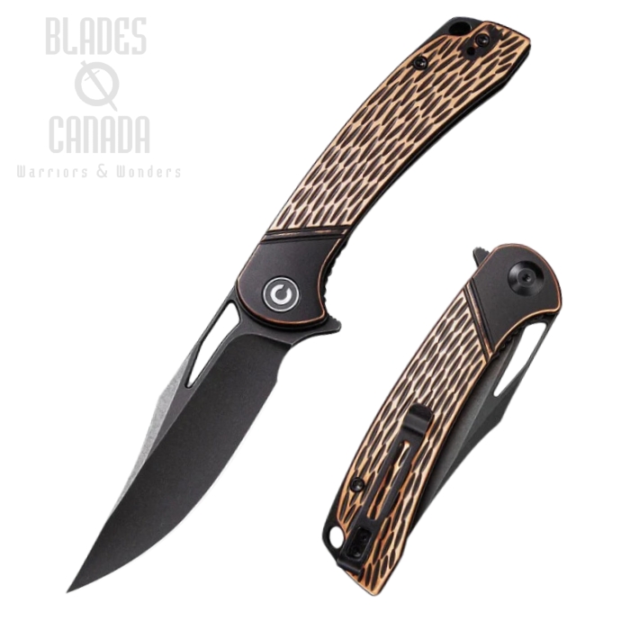 CIVIVI Dogma Flipper Folding Knife, D2, Copper Handle, 2005F