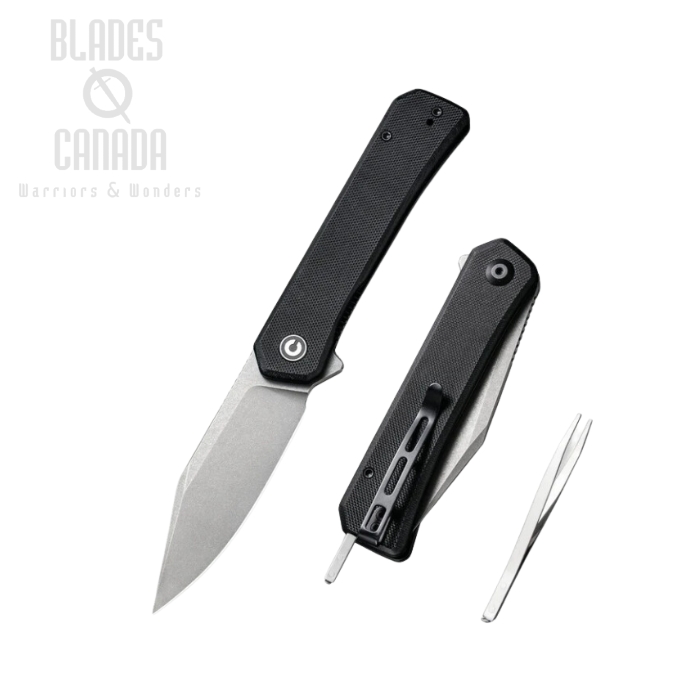 CIVIVI Relic Flipper Folding Knife, Nitro-V SW, G10 Black, C20077B-1