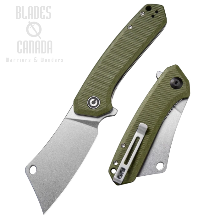 CIVIVI Mini Mastodon Flipper Folding Knife, G10 OD Green, 2011A