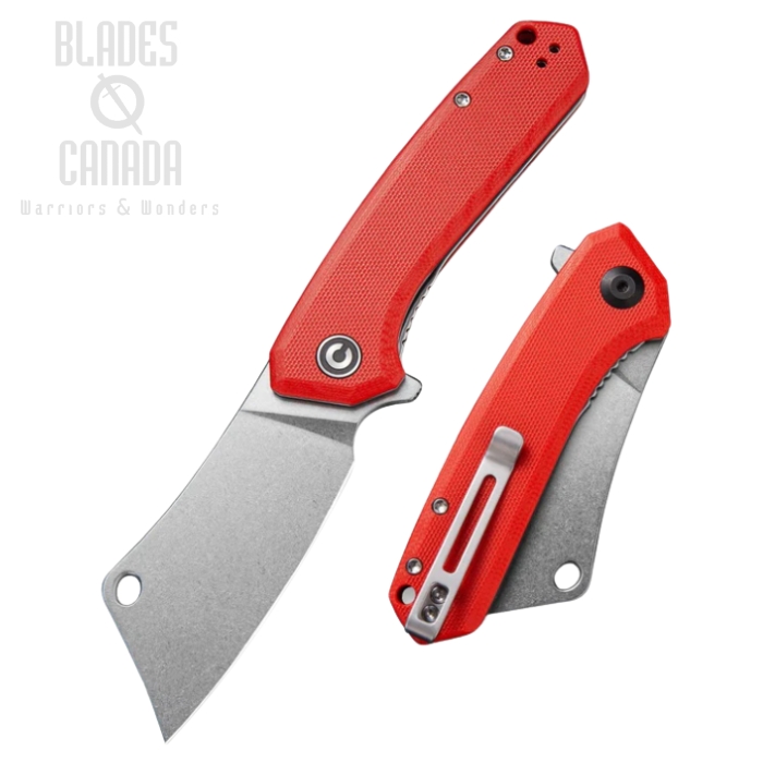 CIVIVI Mini Mastodon Flipper Folding Knife, G10 Red, 2011B