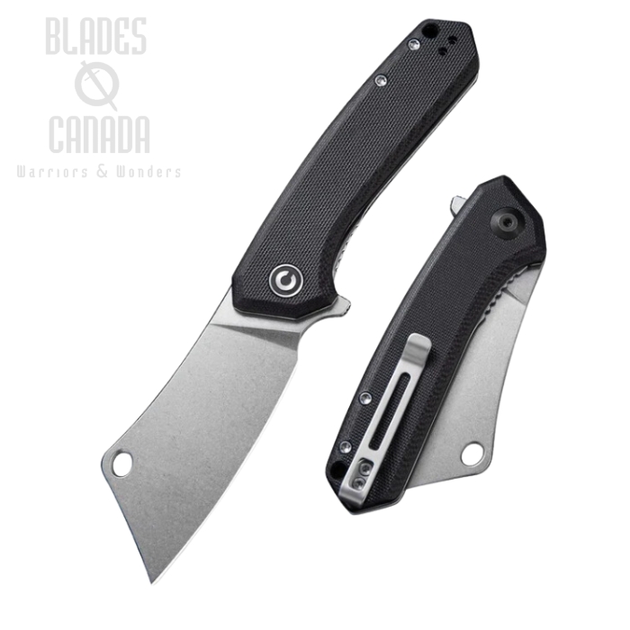 CIVIVI Mini Mastodon Flipper Folding Knife, G10 Black, C2011C