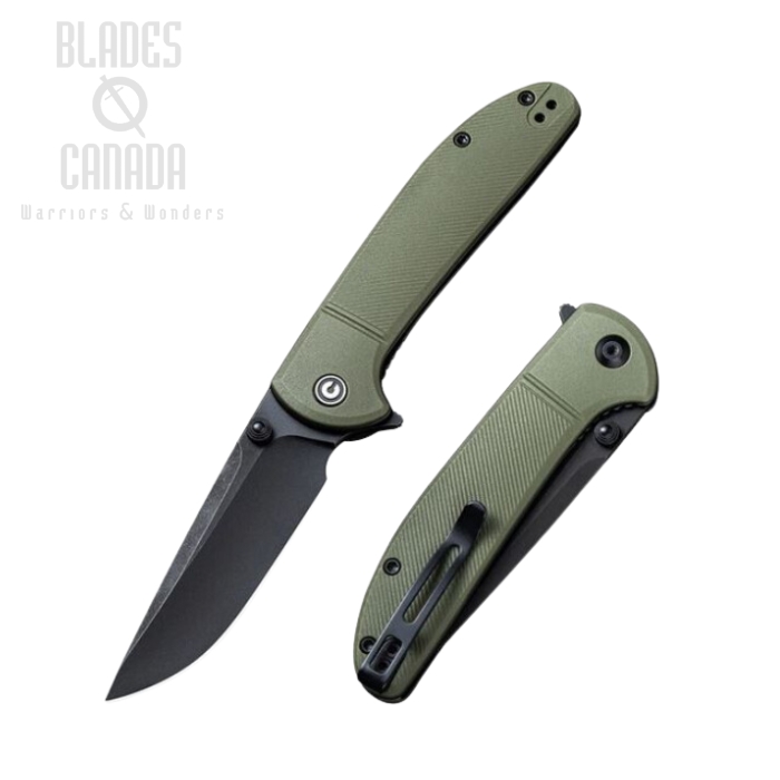 CIVIVI Badlands Vagabond Flipper Folding Knife, FRN OD Green, 2019B