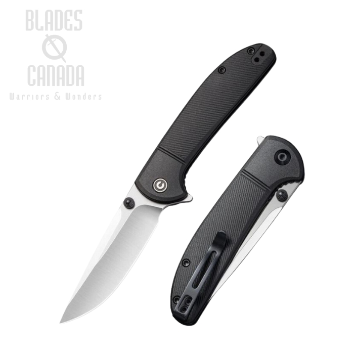 CIVIVI Badlands Vagabond Flipper Folding Knife, FRN Black, 2019D