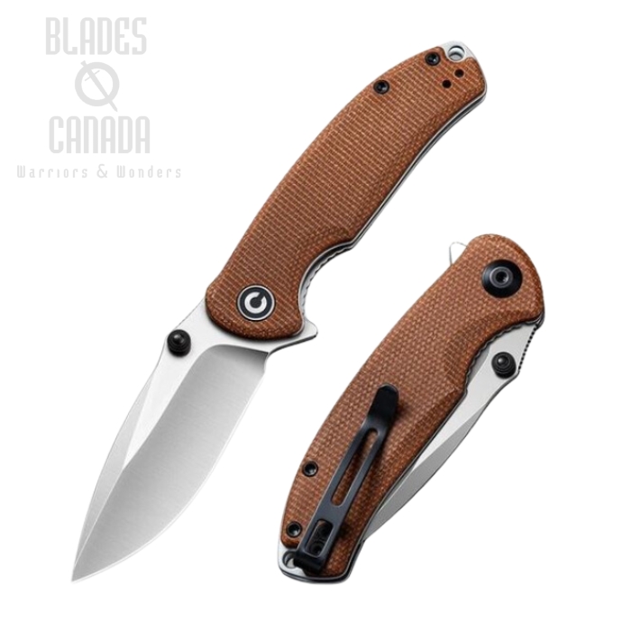 CIVIVI Pintail Flipper Folding Knife, S35VN, Micarta Brown, 2020A