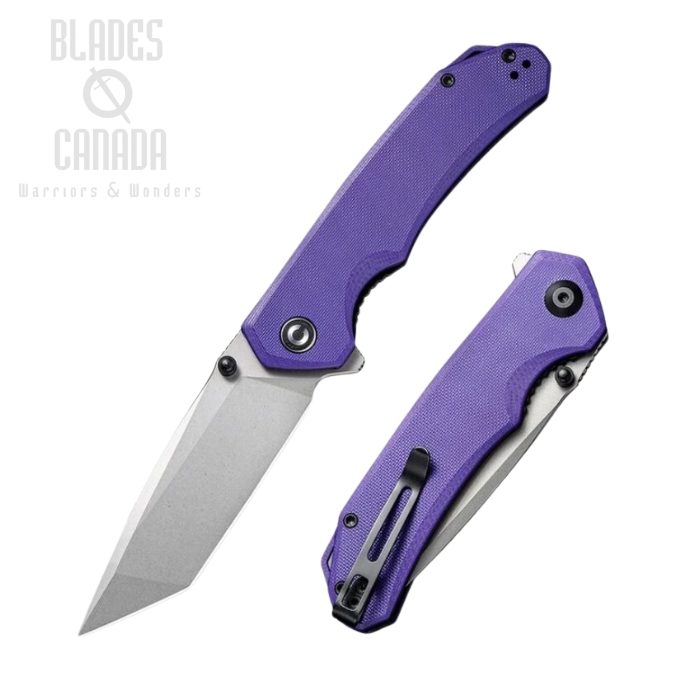 CIVIVI Brazen Flipper Folding Knife, D2, FRN Purple, 2023A