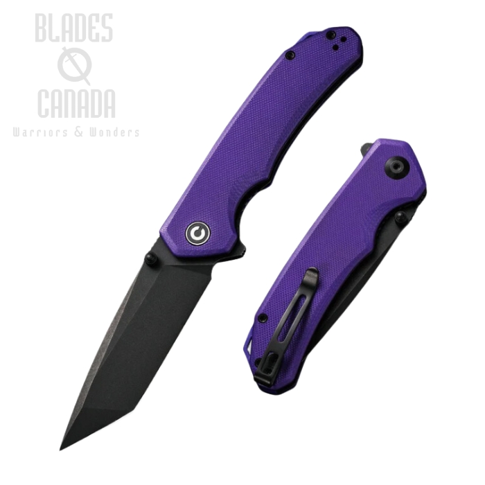 CIVIVI Brazen Flipper Folding Knife, D2 Steel, G10 Purple, 2023D