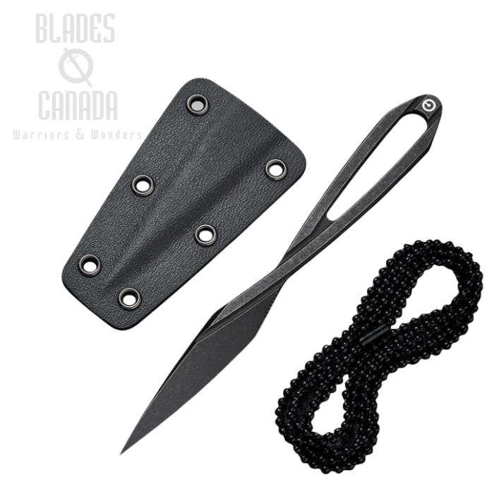 CIVIVI D-Art Fixed Blade Neck Knife, D2 Black, Kydex Sheath, C21001-2