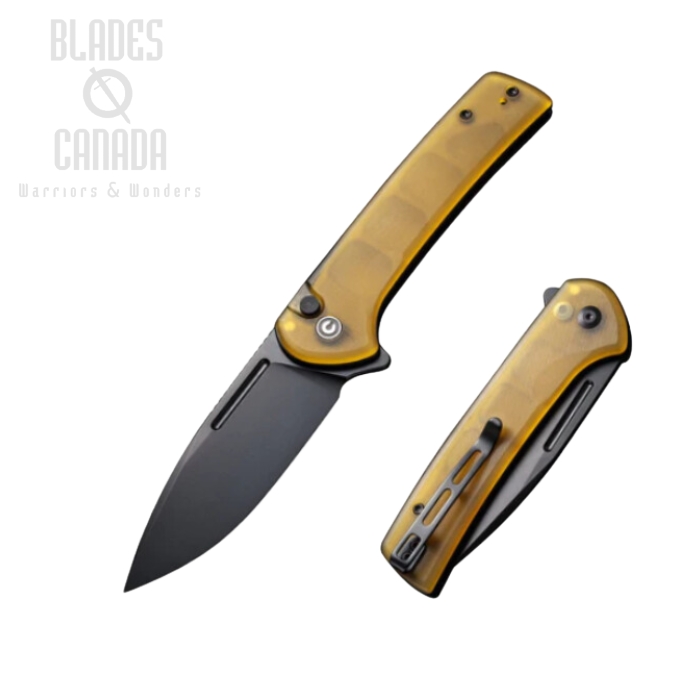 CIVIVI Conspirator Flipper Button Lock Knife, Nitro-V Black, Ultem, C21006-6