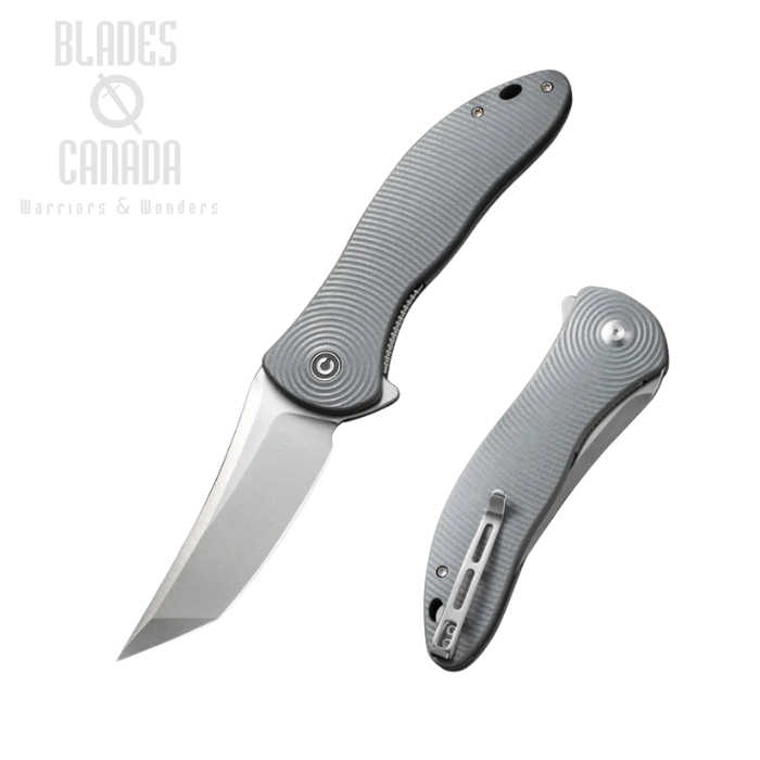 CIVIVI Synergy4 Flipper Folding Knife, Nitro-V Satin, G10 Gray, 21018B-2