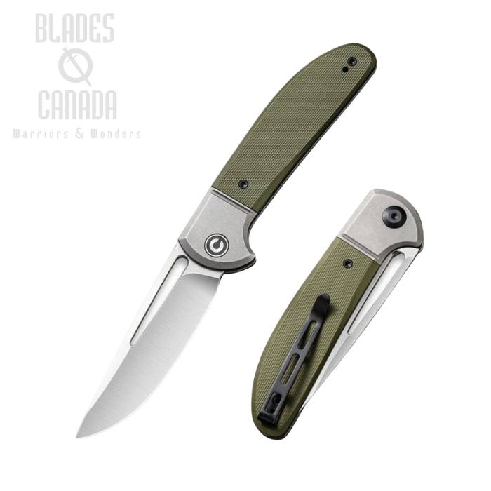 CIVIVI Trailblazer XL Slipjoint Folding Knife, D2, G10 OD Green/Stainless Steel, 2101A