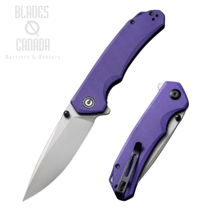 CIVIVI Brazen Flipper Folding Knife, 14C28N, G10 Purple, 2102A