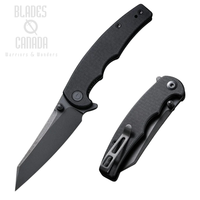 CIVIVI P87 Flipper Folding Knife, Nitro-V Black SW, G10 Black, 21043-1