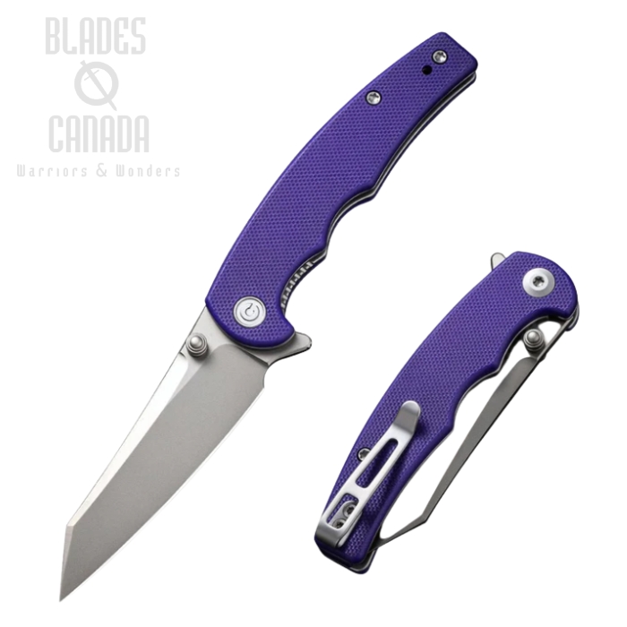 CIVIVI P87 Flipper Folding Knife, Nitro-V, G10 Purple, 21043-2