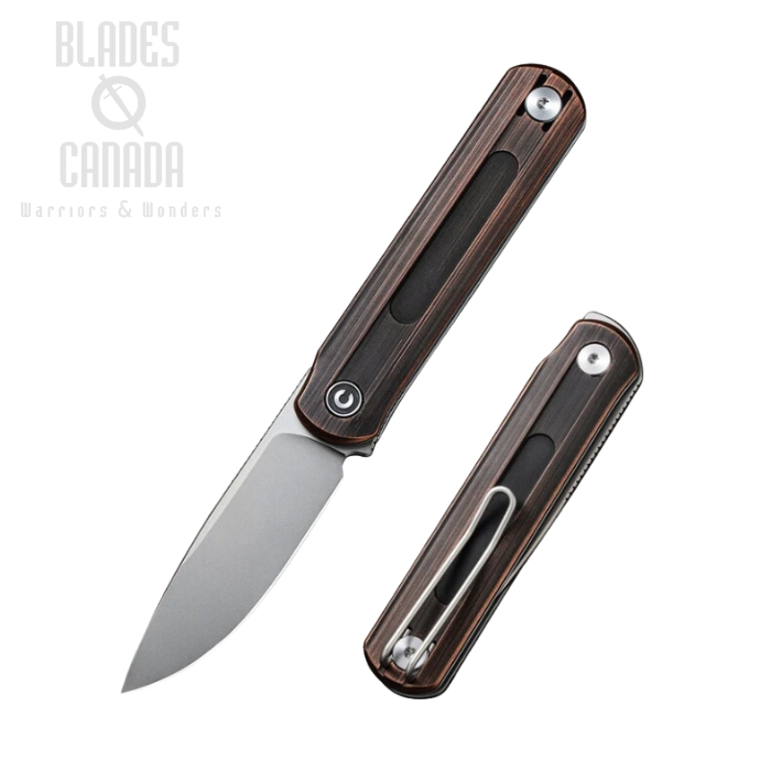 CIVIVI Foldis Slipjoint Flipper Folding Knife, Nitro-V, Copper Black, C21044-1