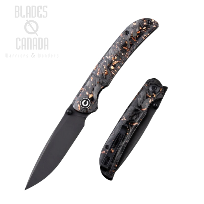 CIVIVI Imperium Flipper Folding Knife, Nitro-V, Copper Shreded Carbon Fiber, 2106C