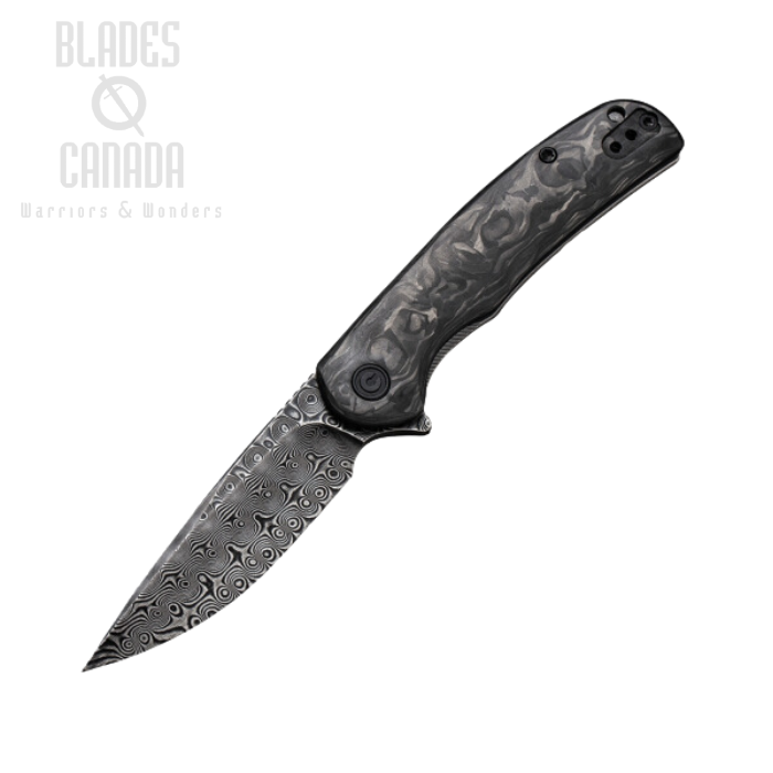 CIVIVI Nox Flipper Framelock Knife, Damascus Blade, Carbon Fiber, 2110DS-1