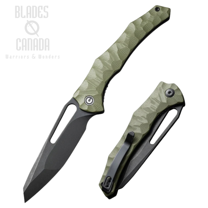 CIVIVI Spiny Dogfish Folding Knife, 14C28N Black SW, G10 OD Green, C22006-3