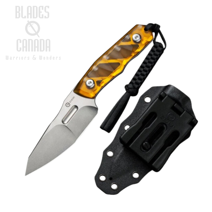 CIVIVI Propugnator Fixed Blade Knife, D2, Ultem Handle, Kydex Sheath, C23002-3