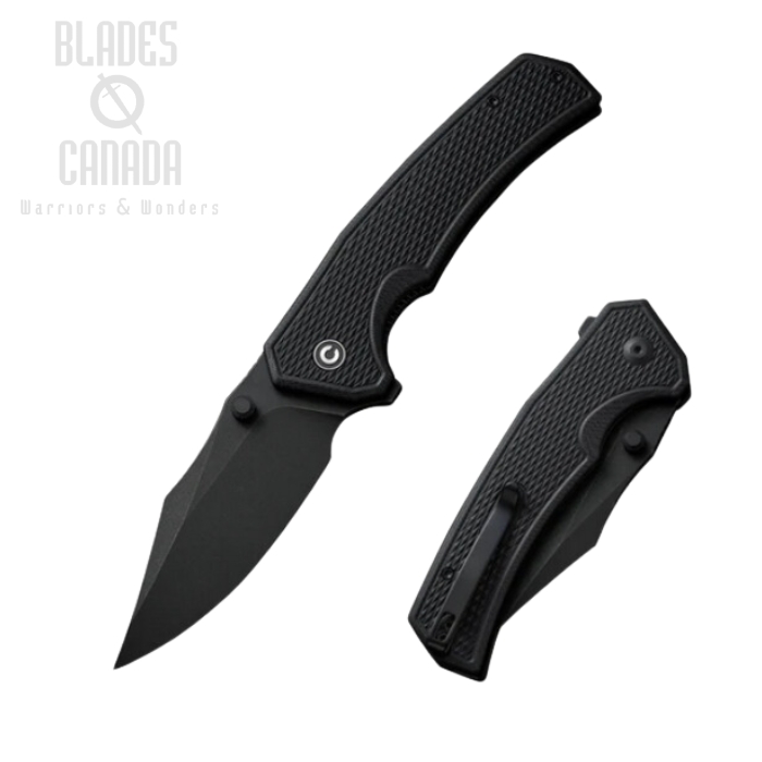 CIVIVI Vexillum Flipper Folding Knife, Nitro-V Black SW, G10 Black Milled, C23003D-1