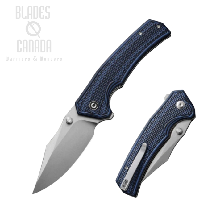 CIVIVI Vexillum Flipper Folding Knife, Nitro-V Satin, G10 Blue/Black, C23003D-3