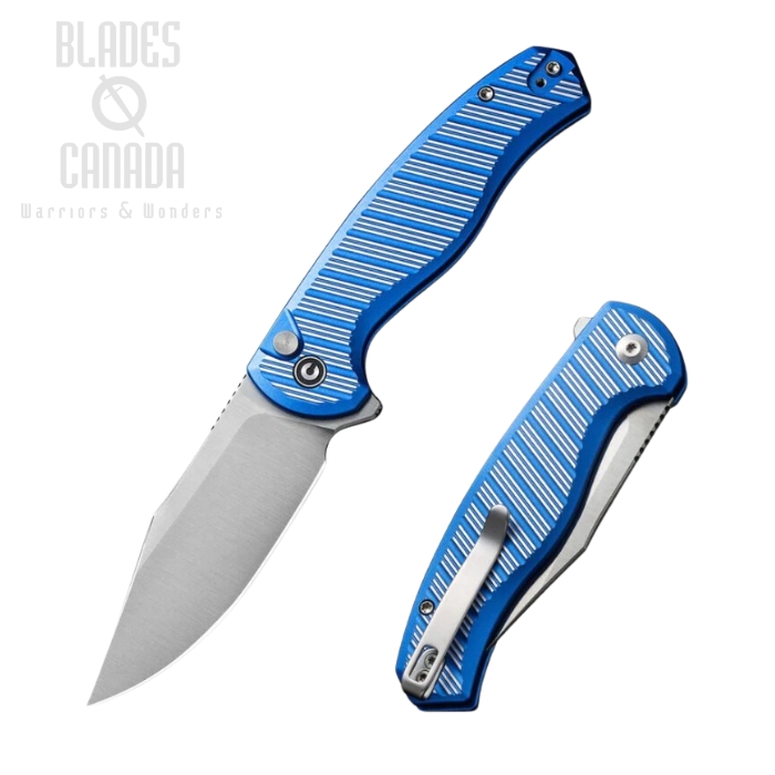 CIVIVI Stormhowl Flipper Folding Knife, Nitro-V, Aluminum Blue, C23040B-2