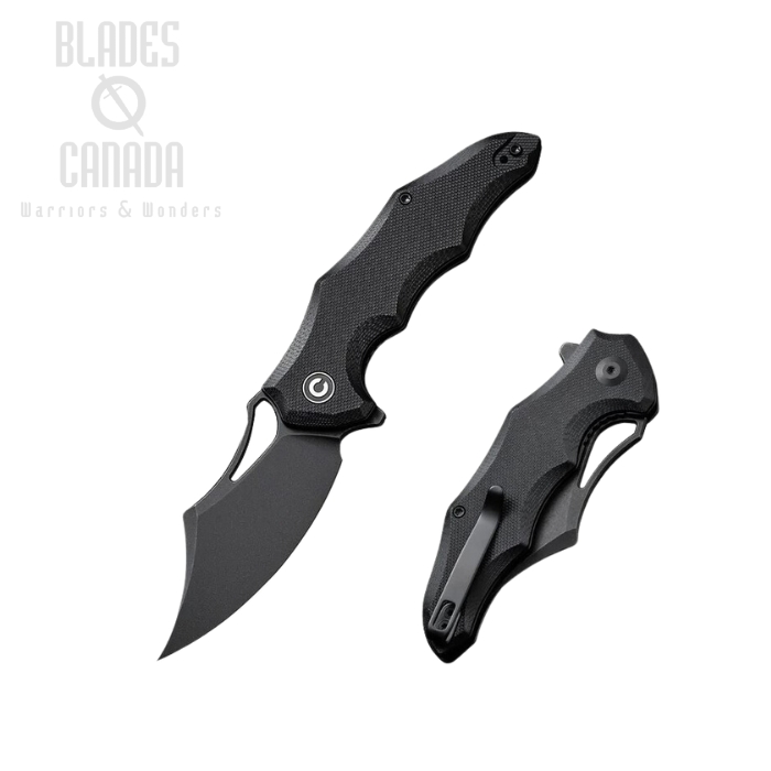 CIVIVI Chiro Flipper Folding Knife, 14C28N Black, G10 Black, C23046-1