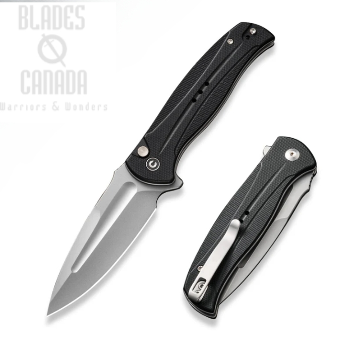 CIVIVI Incindie Flipper Folding Knife, 14C28N, Black G-10, C23053-3