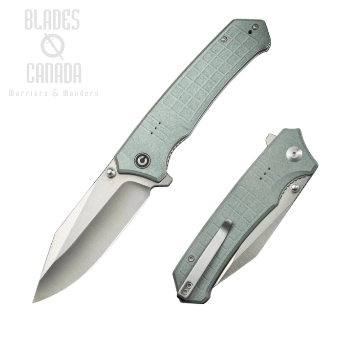 CIVIVI Tacticorix Flipper Folding Knife, Nitro-V Satin, Shredded G10 Gray, C23055-3