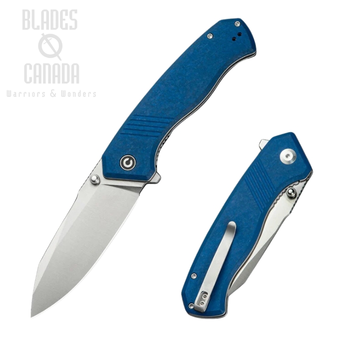 CIVIVI Placoid Flipper Folding Knife, 14C28N, G10 Blue, C23079-2