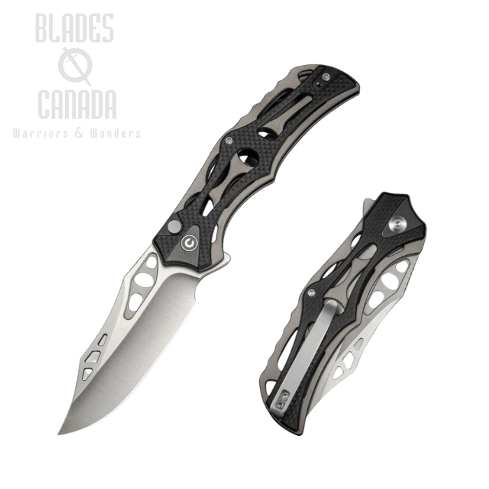 CIVIVI Biophase Flipper Folding Knife, Nitro-V Black, Aluminum/G10 Black/Grey, C23083C-3