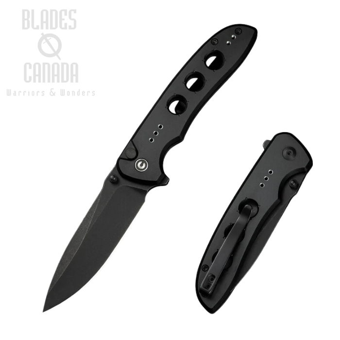 CIVIVI Hyperpulse Flipper Folding Knife, 14C28N Black, Aluminum Black, C23087A-1