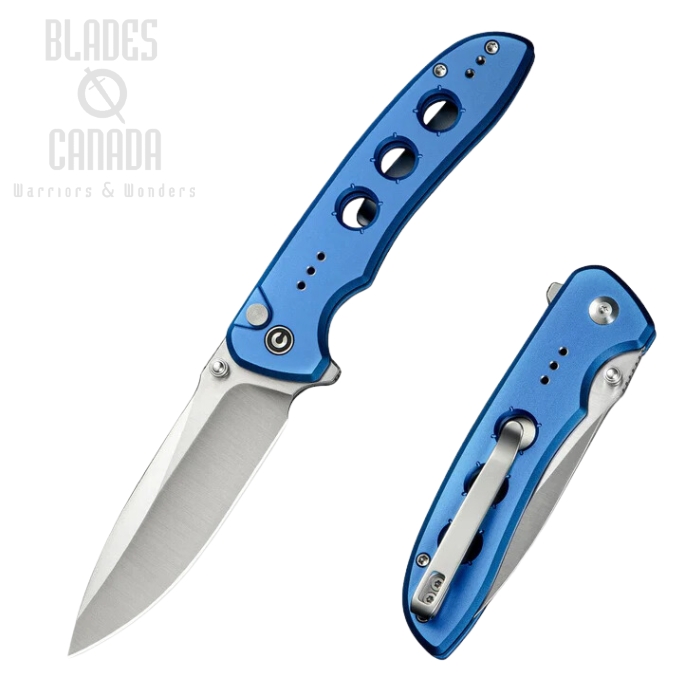 CIVIVI Hyperpulse Flipper Folding Knife, 14C28N, Aluminum Blue, C23087A-2