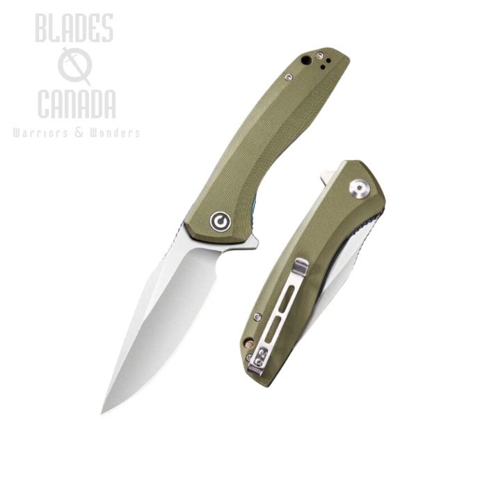 CIVIVI Baklash Flipper Folding Knife, G10 Green, C801A