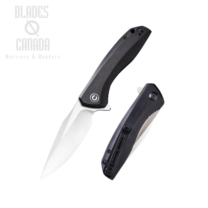 CIVIVI Baklash Flipper Folding Knife, Ebony Wood Handle, 801E