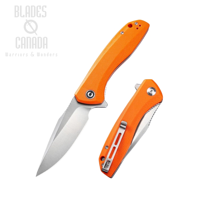 CIVIVI Baklash Flipper Folding Knife, G10 Orange, 801G