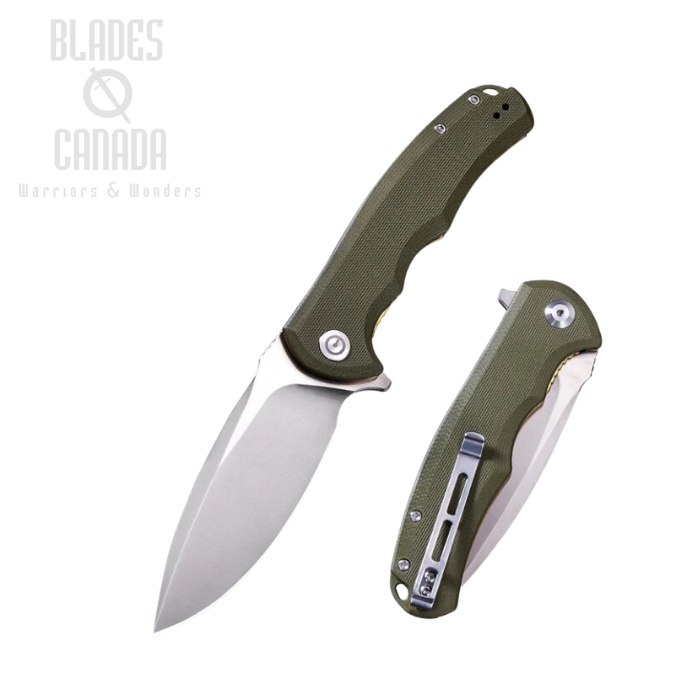 CIVIVI Praxis Flipper Folding Knife, G10 Green, 803A