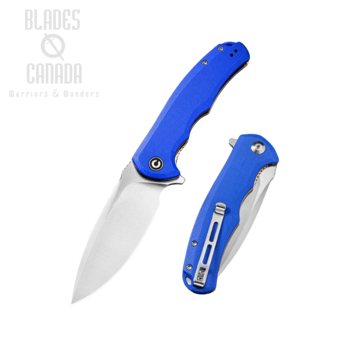 CIVIVI Praxis Flipper Folding Knife, G10 Blue, 803E