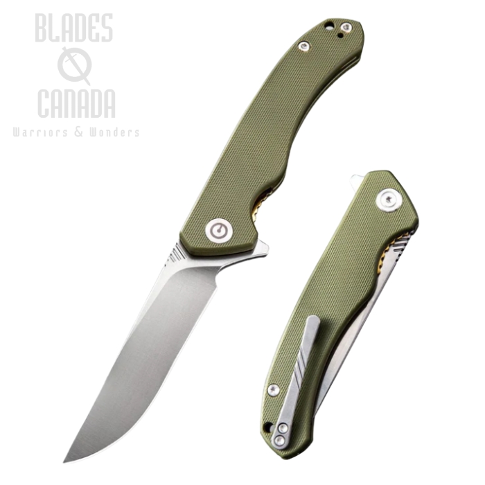 CIVIVI Courser Flipper Folding Knife, VG10, G10 Green, 804A