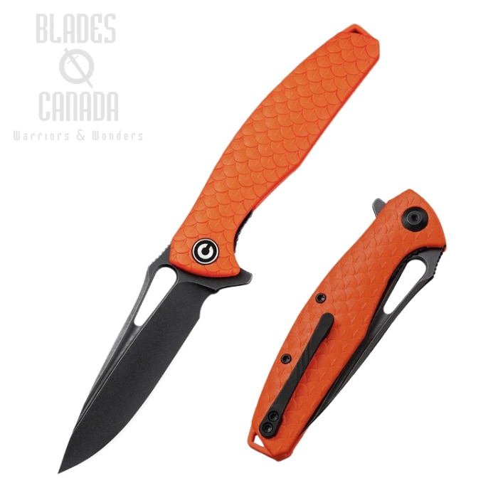 CIVIVI Wyvern Flipper Folding Knife, D2 Steel, FRN Orange, C902G