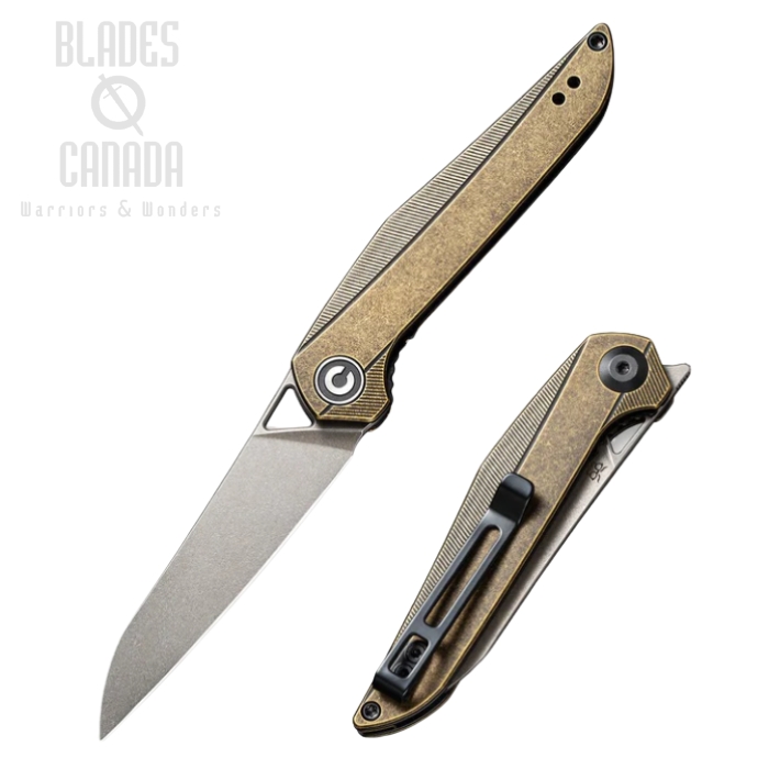 CIVIVI McKenna Flipper Folding Knife, 154CM, Brass Handle, Isham Design, 905D