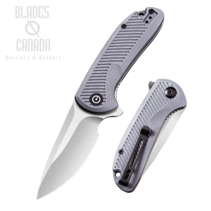 CIVIVI Durus Flipper Folding Knife, D2, G10 Grey, 906A