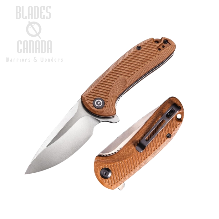 CIVIVI Durus Flipper Folding Knife, D2, G10 Brown, 906B