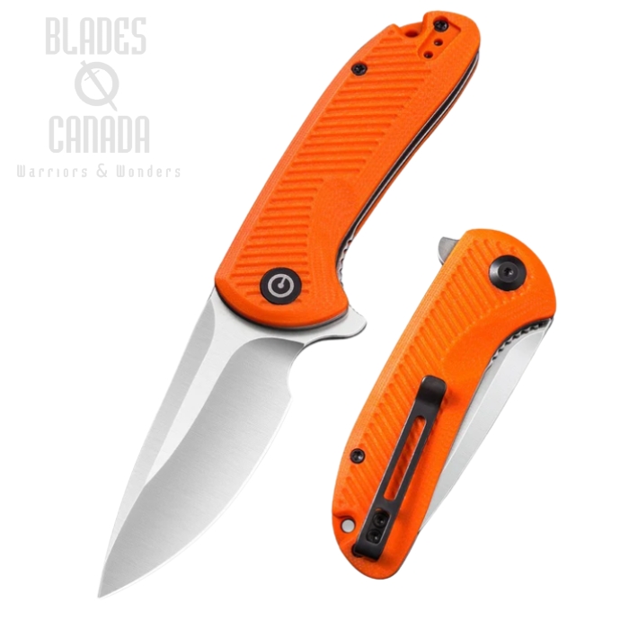 CIVIVI Durus Flipper Folding Knife, D2, G10 Orange, 906C